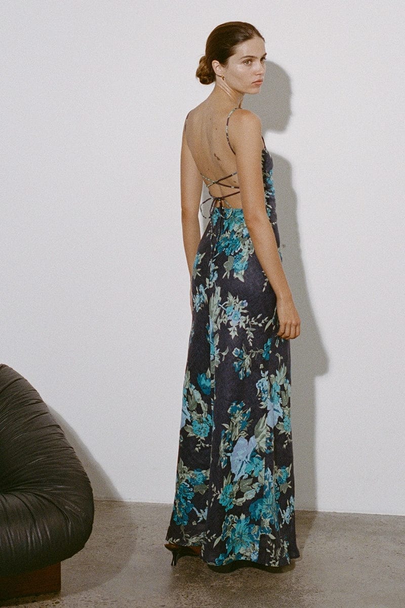 chinese dress ladies Garcia Maxi Dress Escala Floral Navy