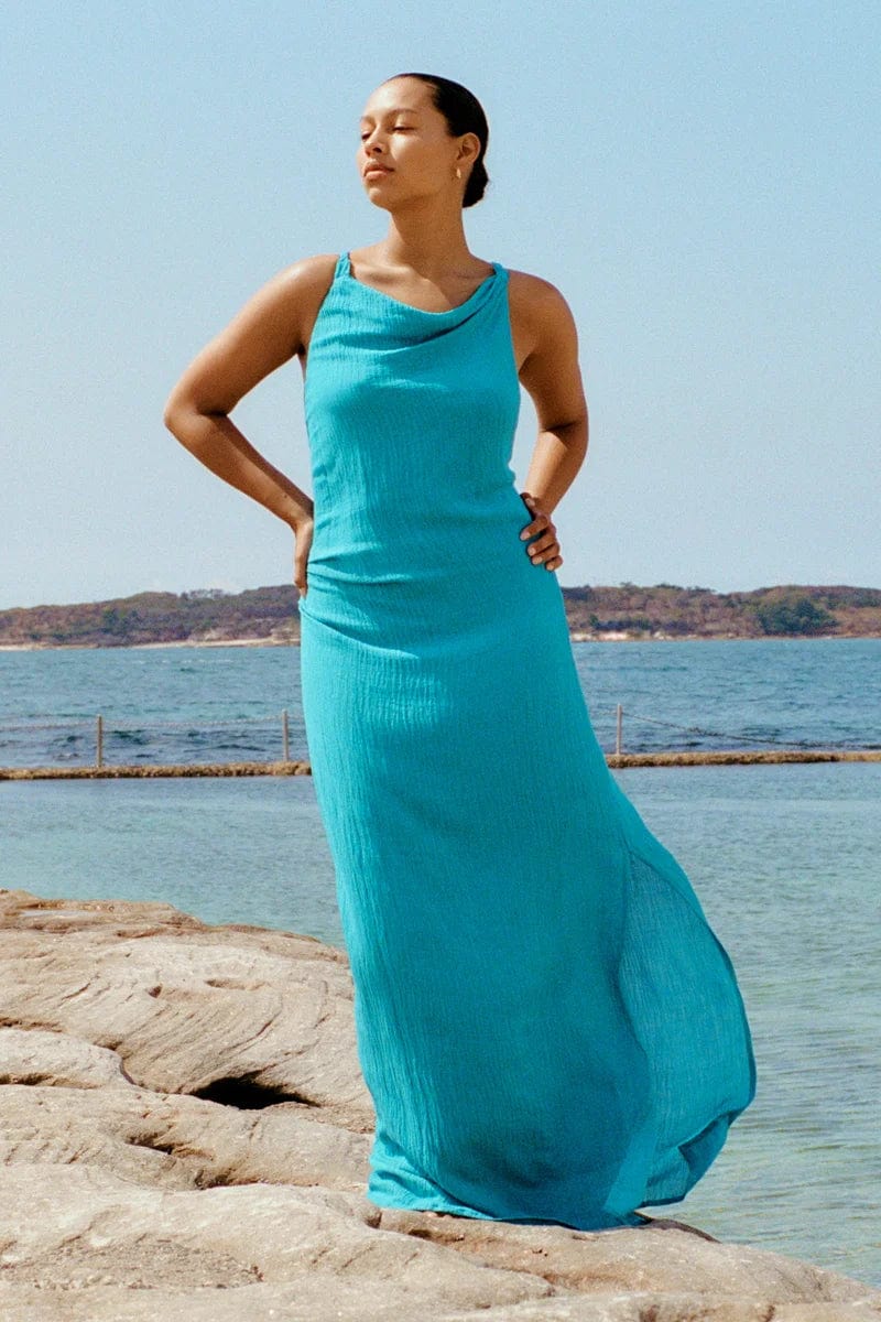 Turquoise maxi dress deals