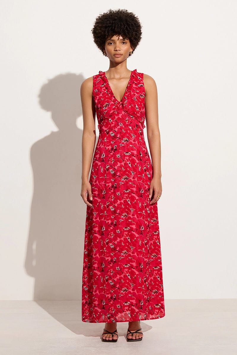 San Luis Maxi Dress El Limon Floral Pink Faithfull the Brand