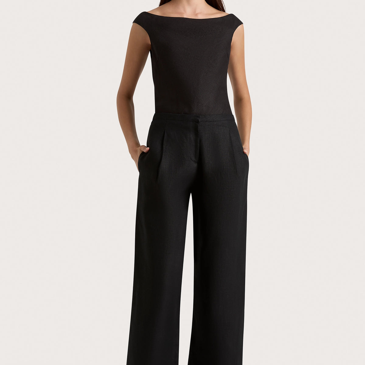 【MODERNIF】Bael semi-wide slacks Selected Slfrita Mw Wide Pant Dgm N Noos (SEL16089909