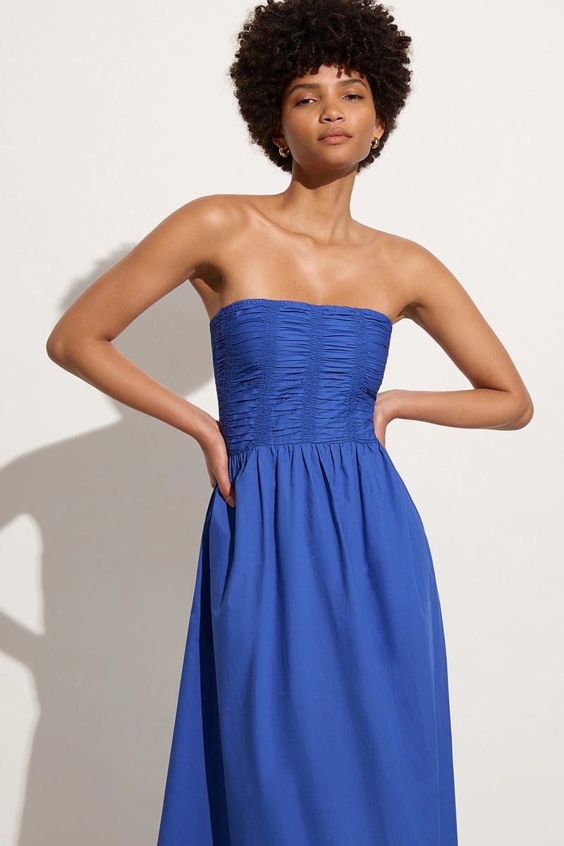 Glacial the - Midi Faithfull Brand Blue Dress Dominquez