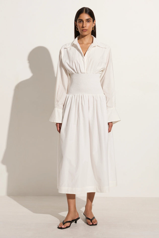 Cervo Midi Dress White