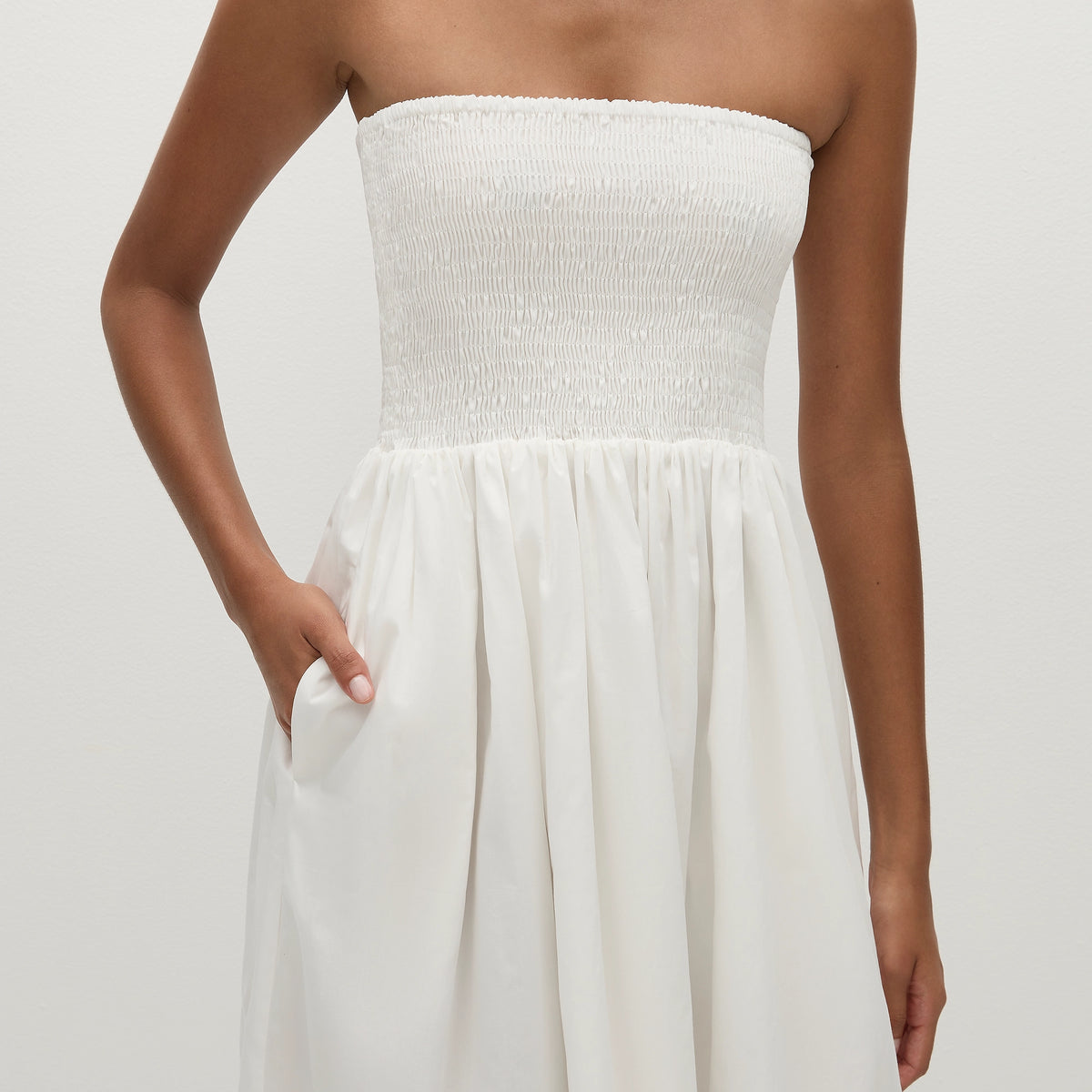 faithfull the brand white midi dress Faithfull the Brand Maurelle Dress Plain White