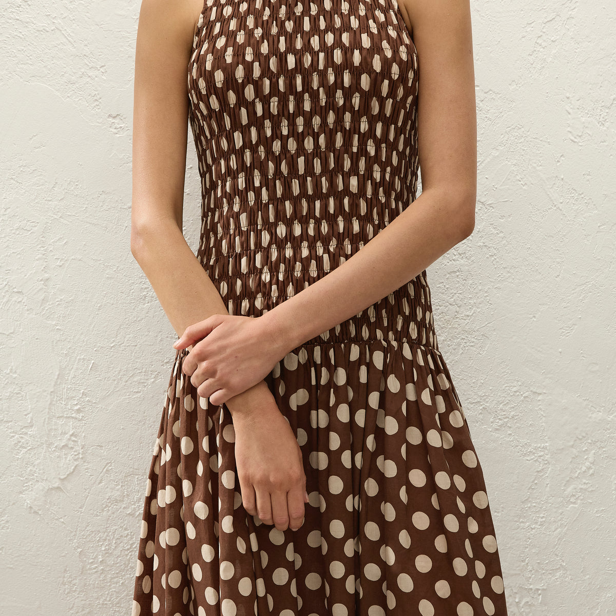 faithfull the brand polka dot midi dress Luisa Midi Dress Cioccolato Dot
