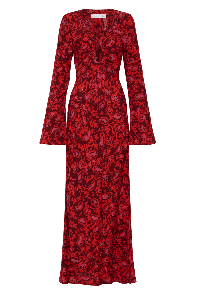 Santino Maxi Dress Selcetta Paisley Red