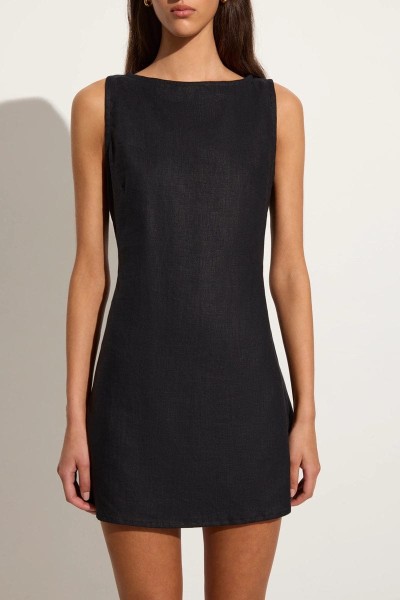 Faithfull the Brand Morissa Mini Dress Black Linen FF1805-BLK