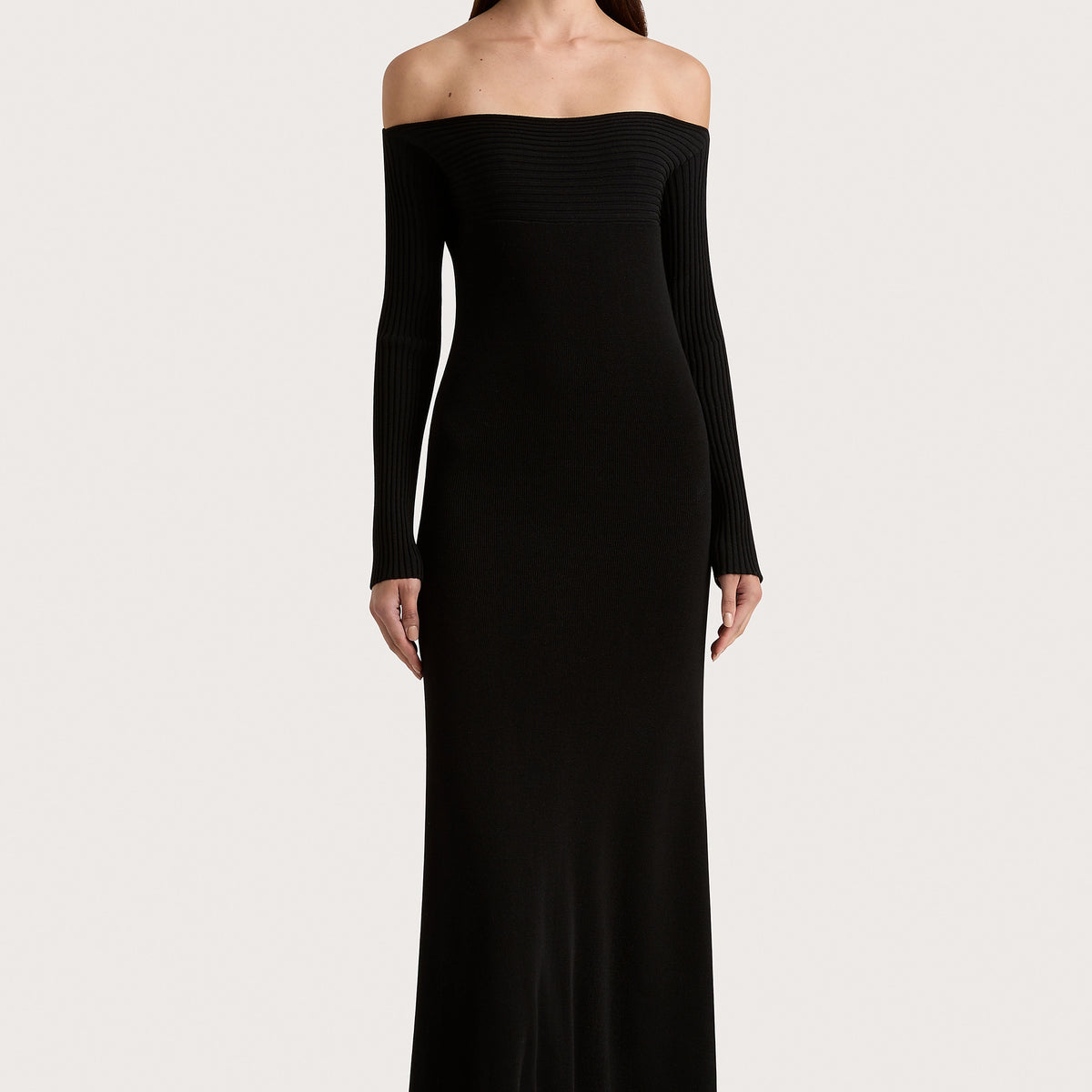 Elaine Black Knit Maxi Dress