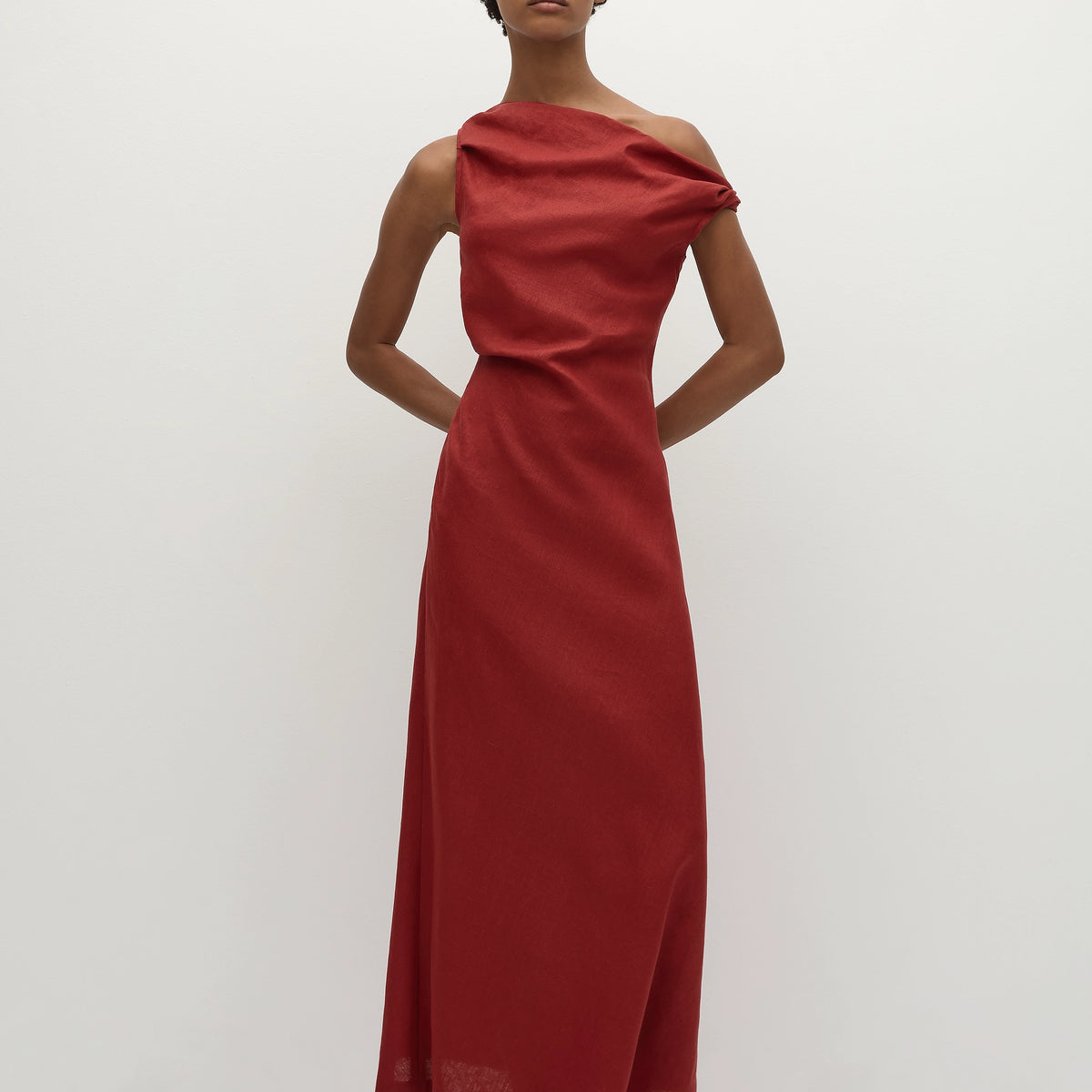 strapless open back dress Suis Midi Dress Deep Red