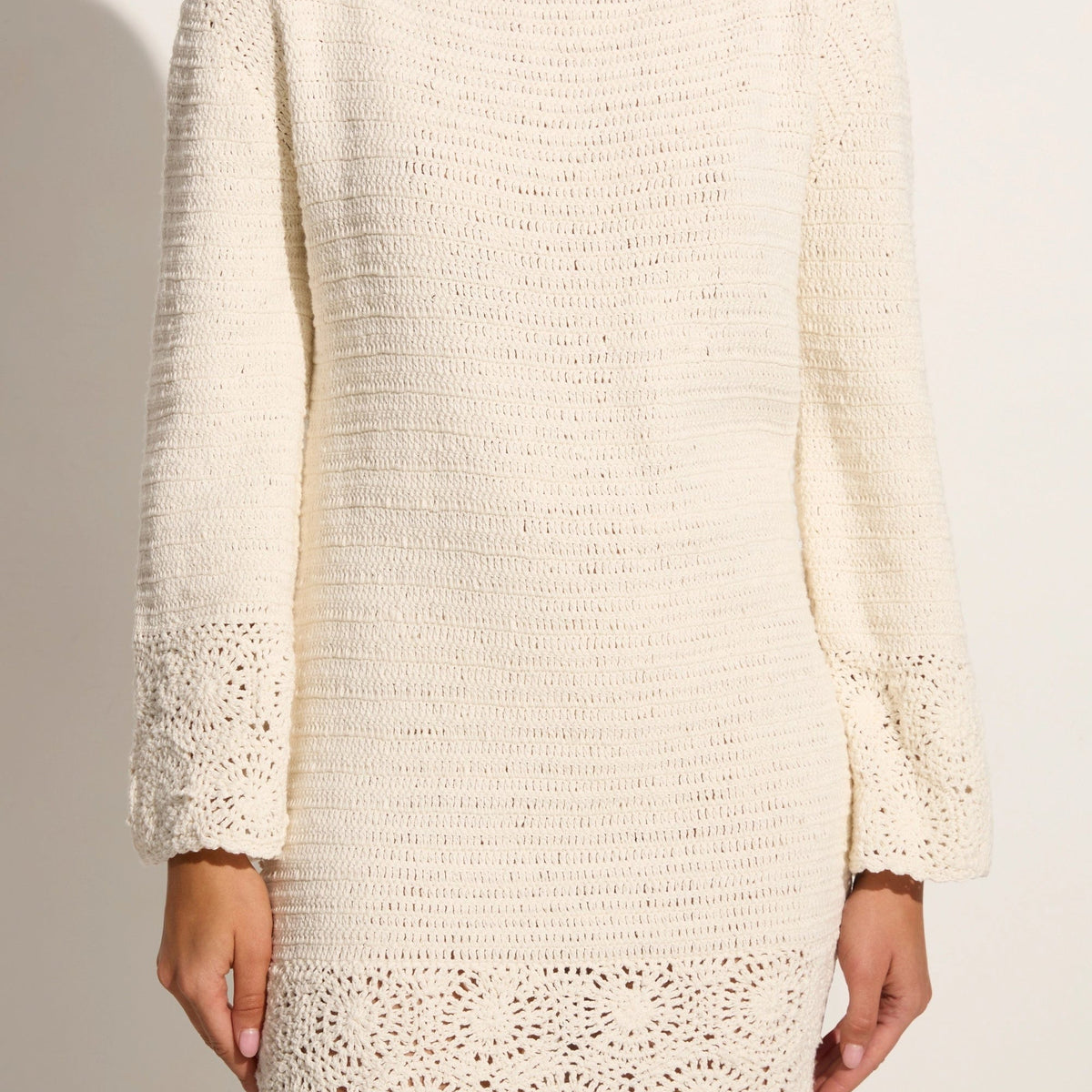 Ruia Handmade Crochet Dress Off White Faithfull the Brand