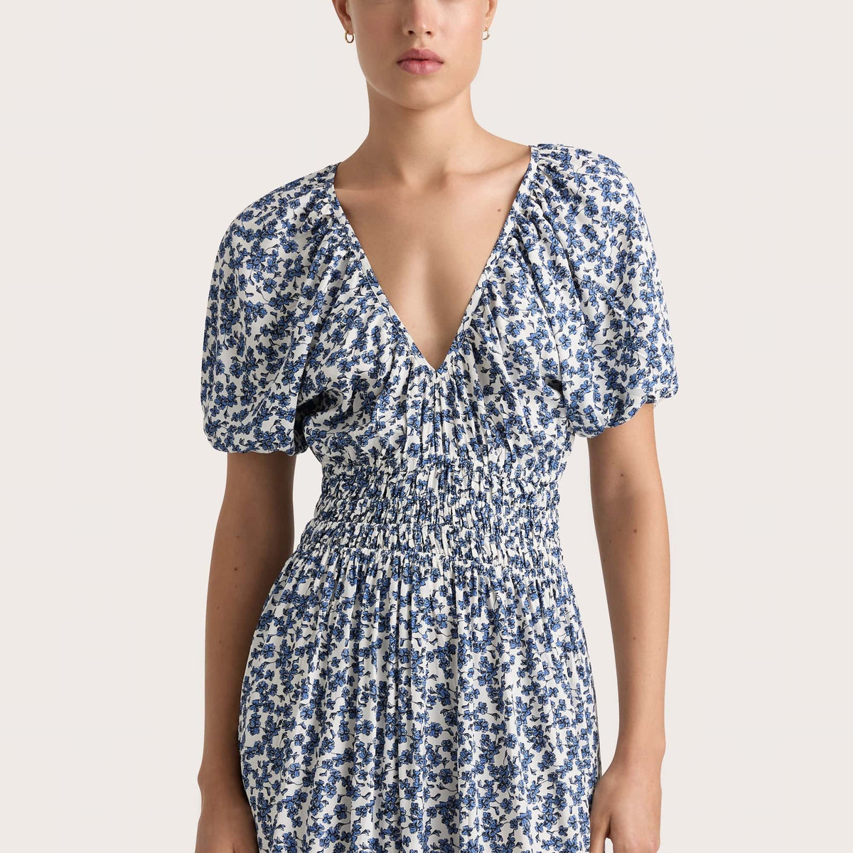 Valras Midi Dress Leilani Mid Blue Final Sale Faithfull the Brand