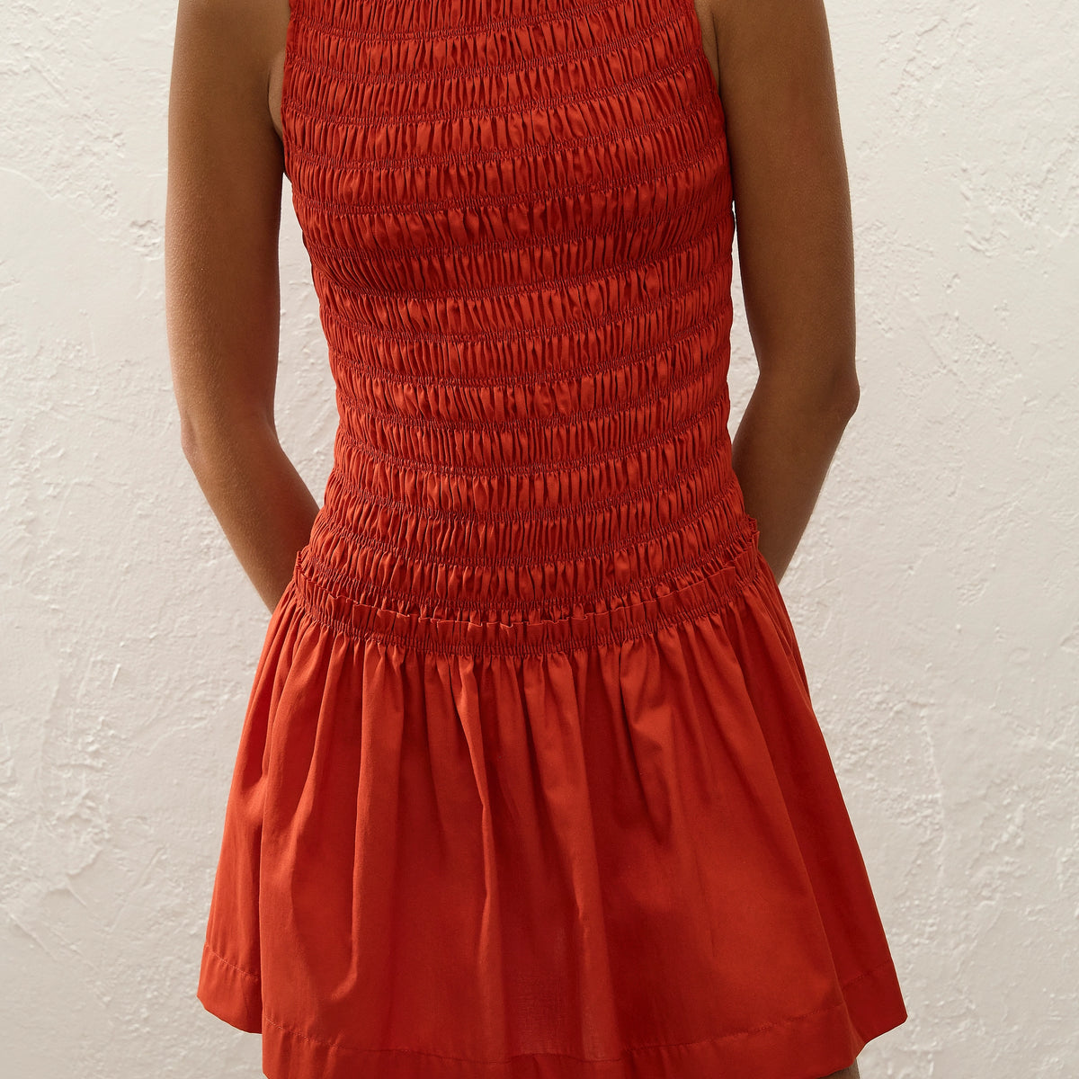 faithfull the brand gombardy mini dress Maria Mini Dress Dusty Tomato