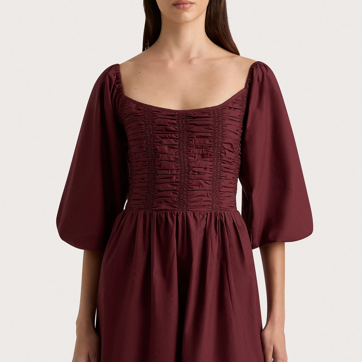 knee length dresses for ladies Alma Midi Dress Bordeaux