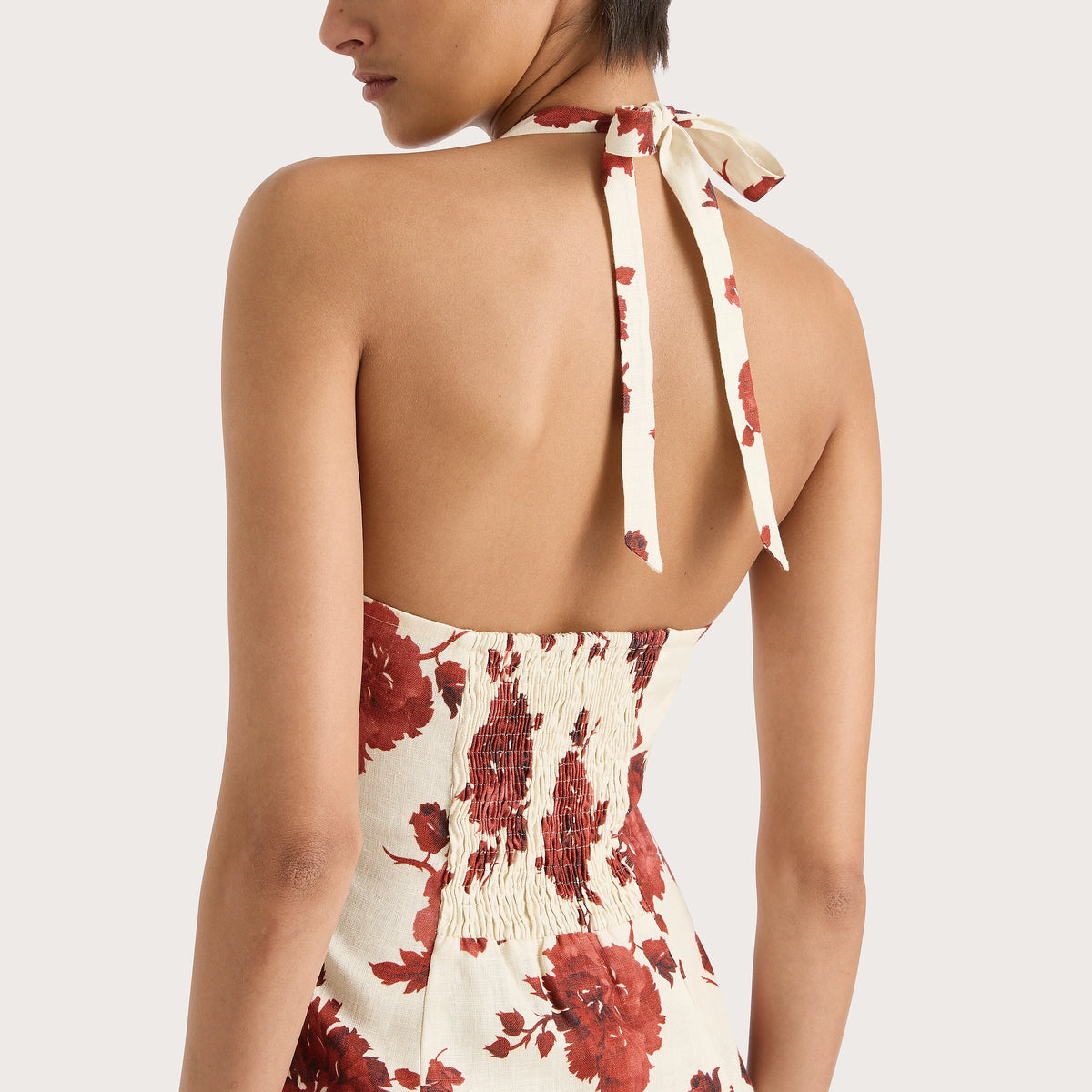 faithfull la falaise midi dress Marais Midi Dress Cecile Floral Garnet