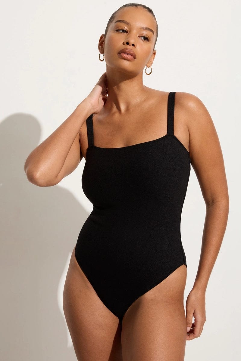 Lucky Brand, Swim, Nwot Lucky Brand Black Shoreline M Textured Onepiece  Swimsuit 96966