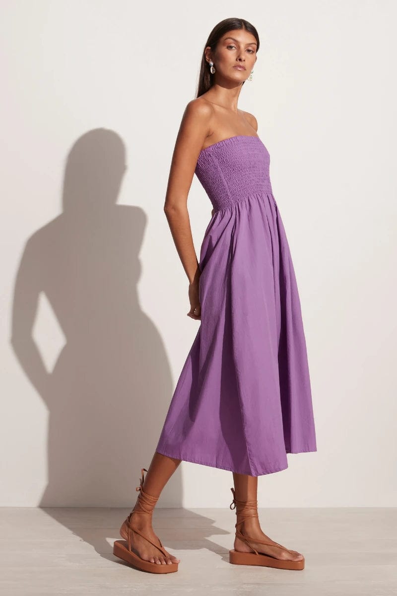 Free people lilah cotton clearance pleated strapless midi dress