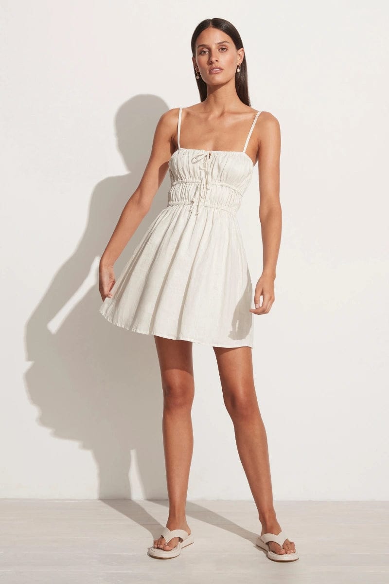 Shivka Mini Dress Plain Egg Shell - Faithfull The Brand  Faithfull the  Brand