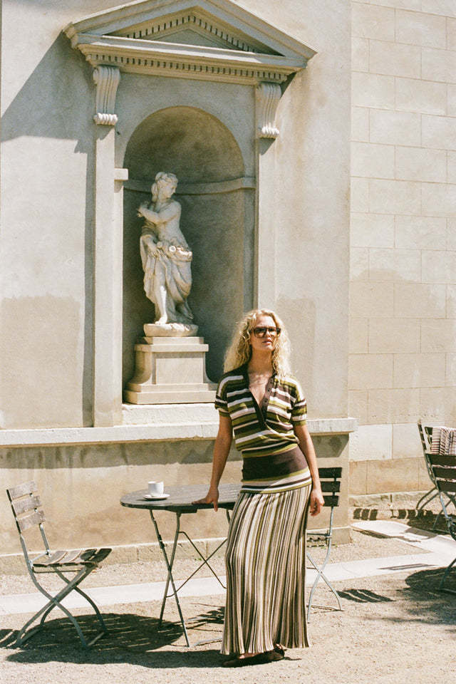 Citara Skirt Espresso Pine Stripe