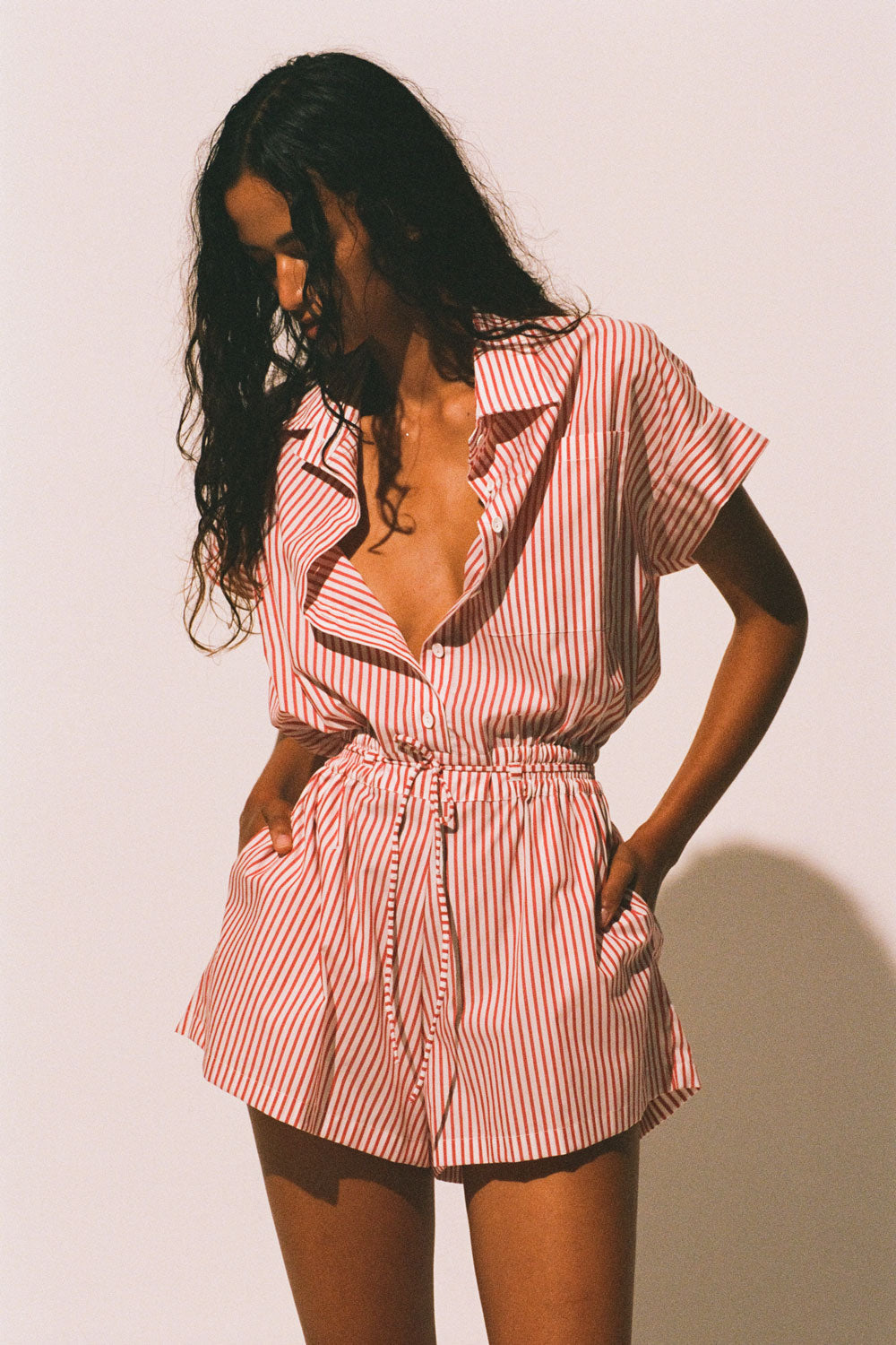 Zion Playsuit Riviera Stripe - Faithfull the Brand AU