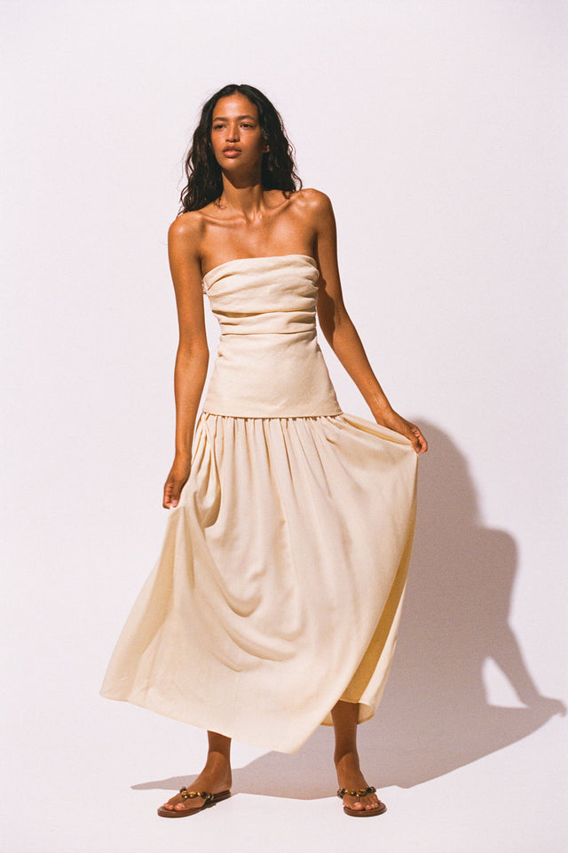 Hedy Maxi Dress Butter - Faithfull the Brand INT Hedy Maxi Dress Butter - Faithfull the Brand INT
