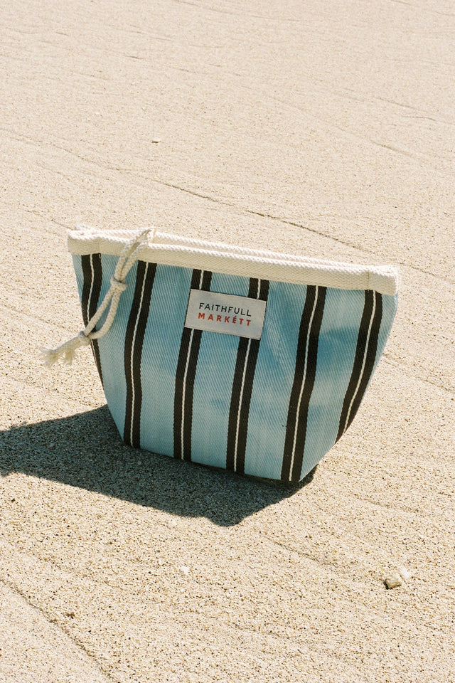 Markett Maxi Pouch Stripe Aqua Chocolate
