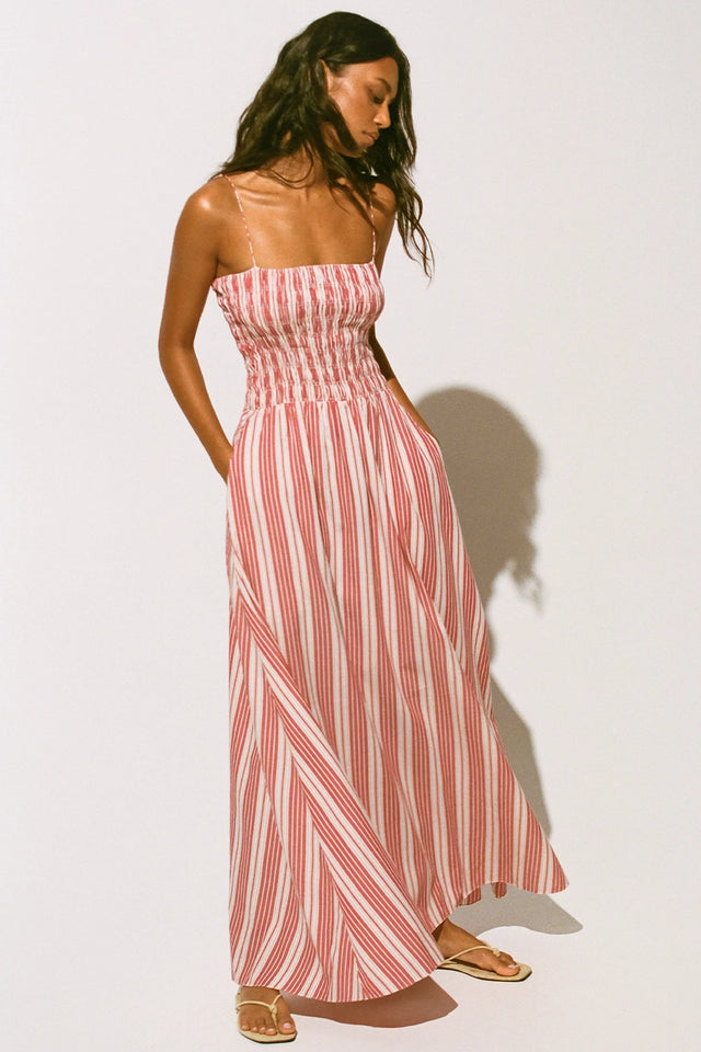 Lida Maxi Dress Cherry Stripe