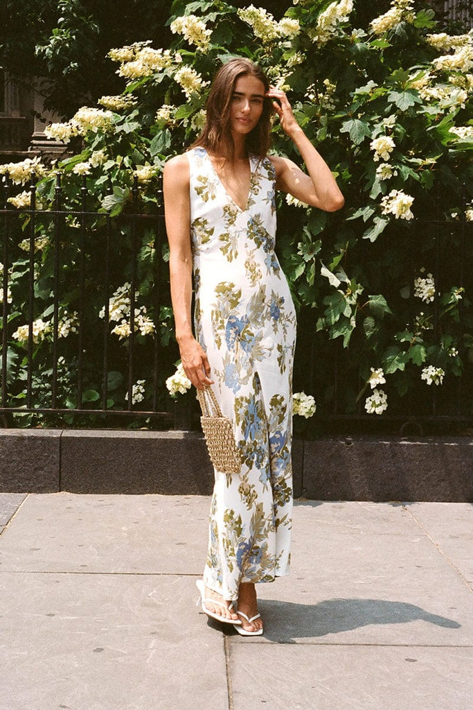 Romi Maxi Dress Escala Floral Ivory Faithfull the Brand
