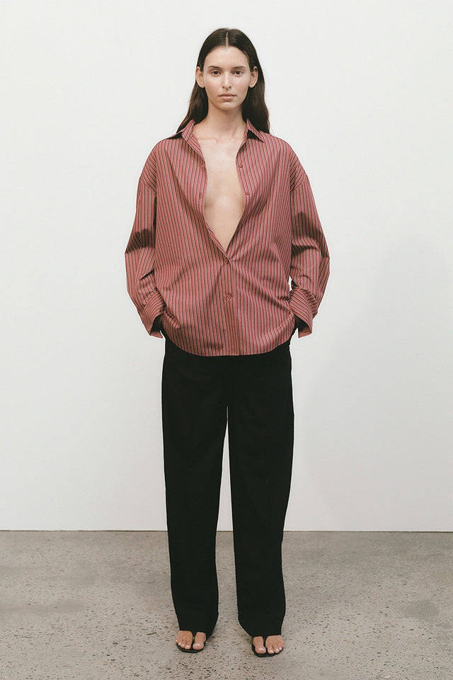 Freja Shirt Wine Stripe