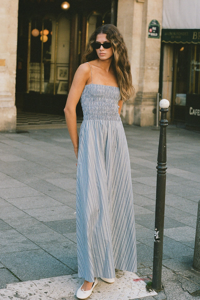 Lida Maxi Dress Blue Stripe Faithfull the Brand