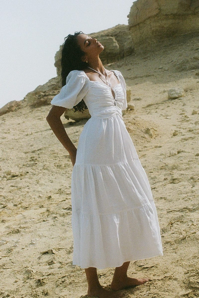 White midi online maxi dress