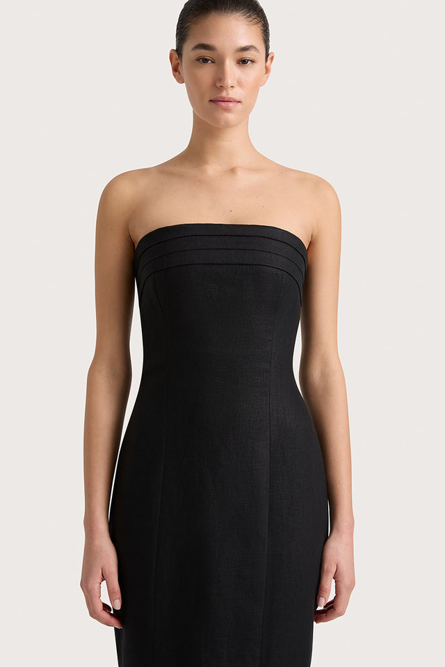 Fleuri Midi Dress Black - Final Sale Faithfull the Brand Fleuri Midi Dress Black - Final Sale Faithfull the Brand