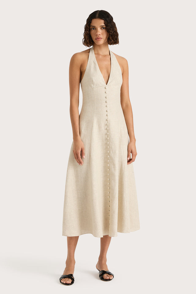 Marie Midi Dress Natural - Final Sale