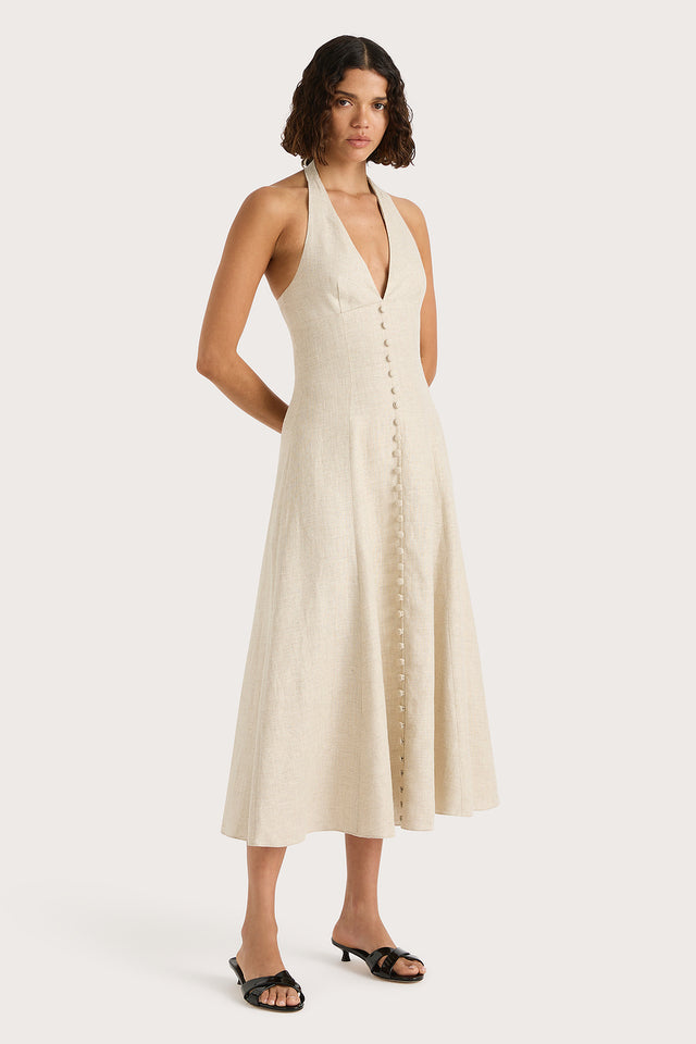 Marie Midi Dress Natural - Final Sale