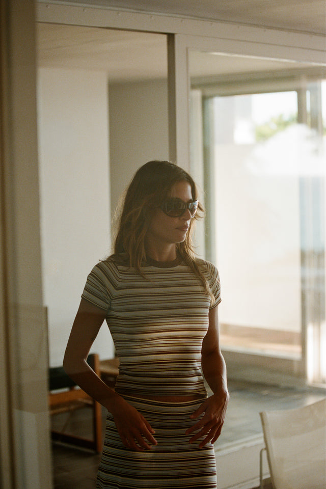 Leandra T-Shirt Canaria Stripe Carob