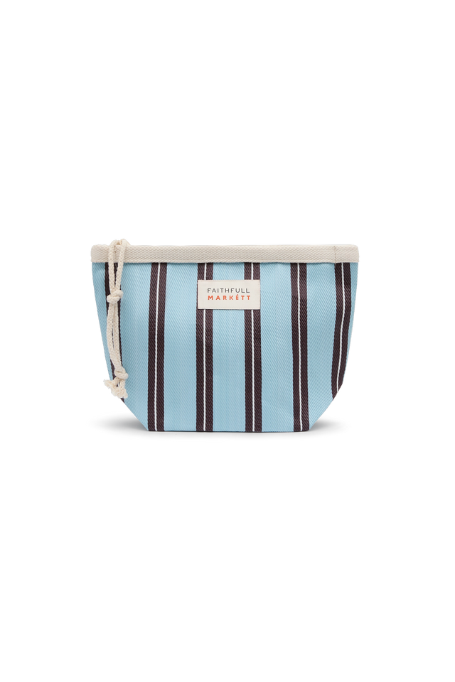 Markett Maxi Pouch Stripe Aqua Chocolate
