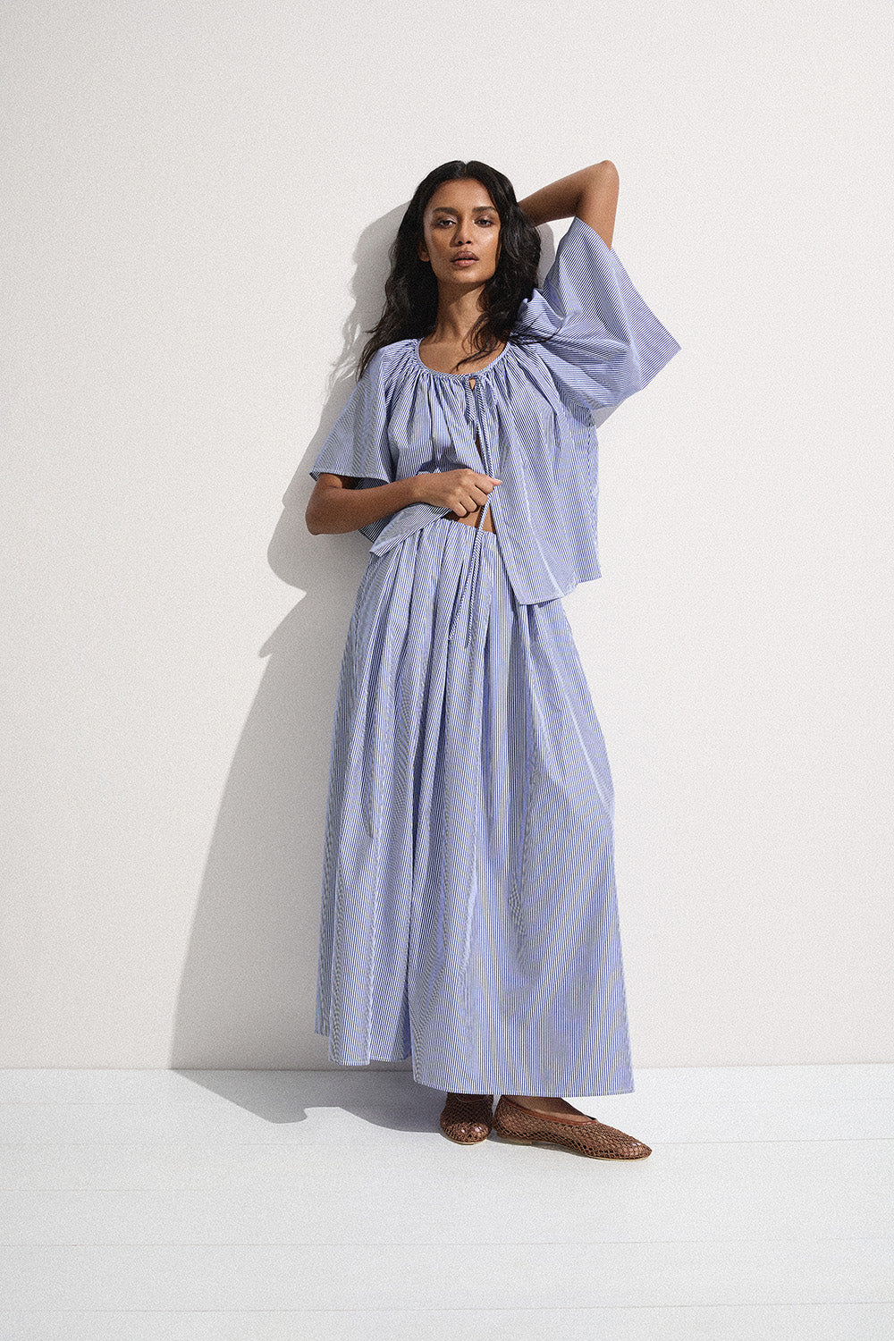 Astrid Skirt Helle Stripe Vintage Navy - Faithfull the Brand INT