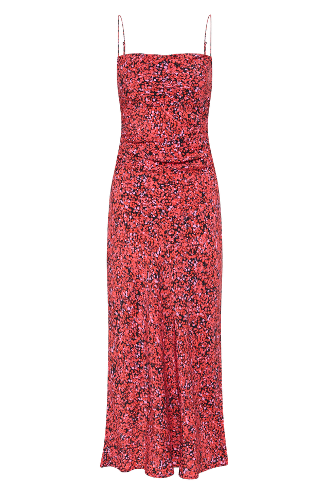 Rosas Midi Dress Meander Micro Red