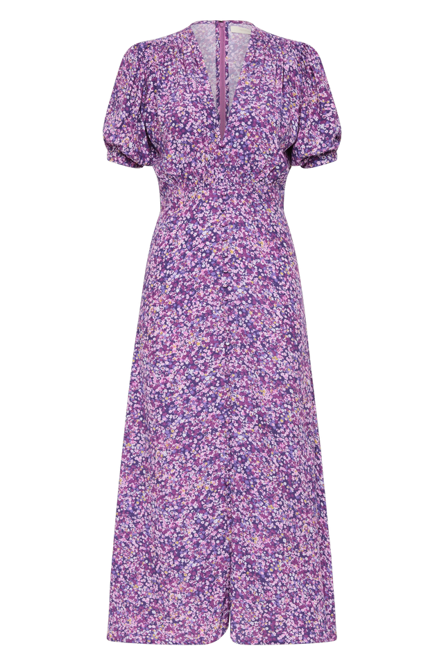 faithfull the brand bellavista midi dress Bellavista Midi Dress Meander Micro Purple