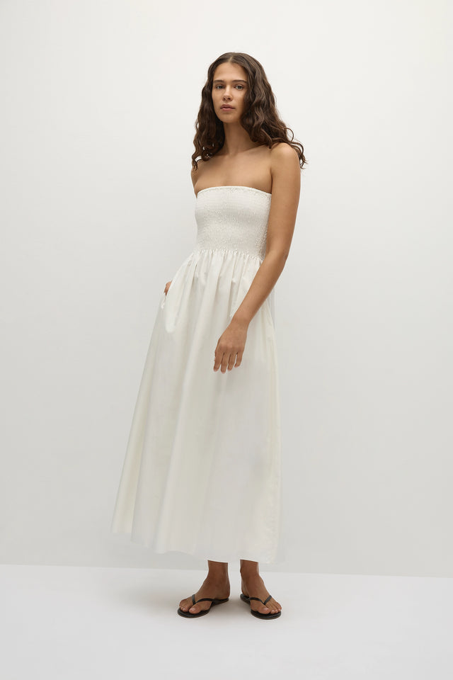 faithfull the brand white midi dress Dominquez Midi Dress White