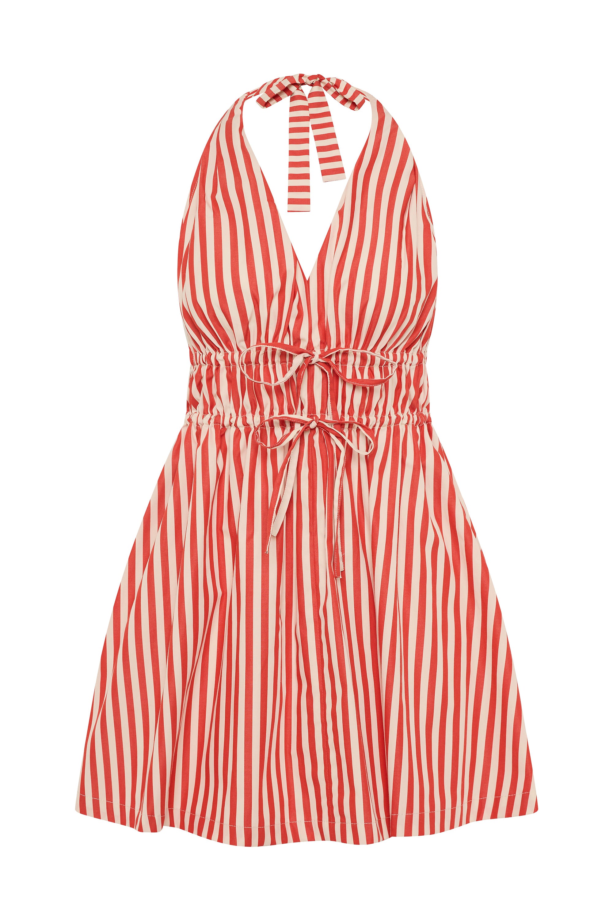 Ermita Mini Dress Orozco Stripe Dusty Tomato - Faithfull the Brand INT