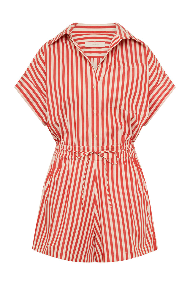 Zion Playsuit Orozco Stripe Dusty Tomato