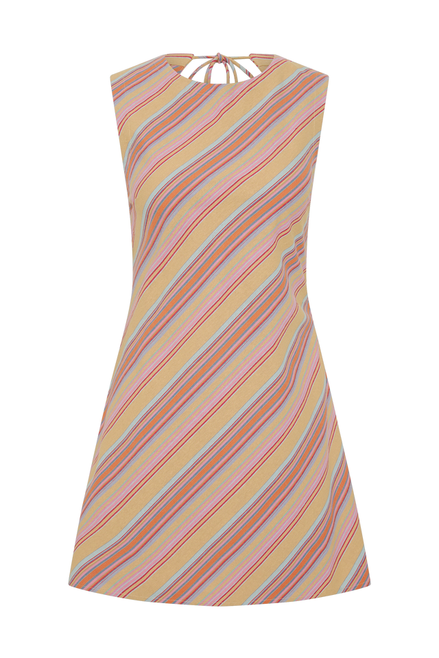 Julia Mini Dress Agua Stripe Mustard, Xs / Agua Stripe Mustard Julia Mini Dress Agua Stripe Mustard, Xs / Agua Stripe Mustard