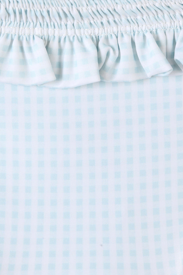 Moana Bikini Top Gingham Sky Blue
