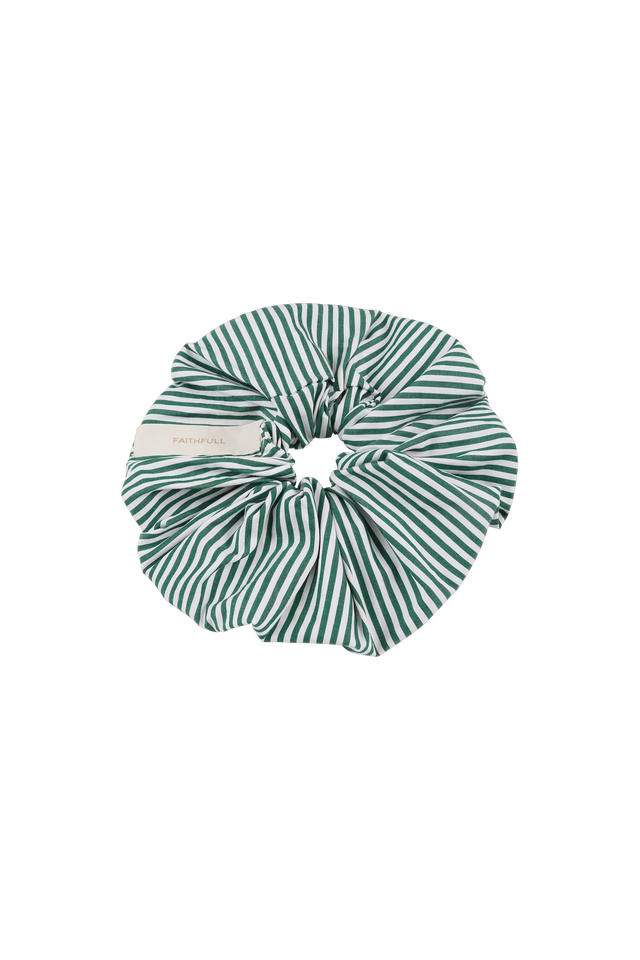 Hair Scrunchie Green Stripe