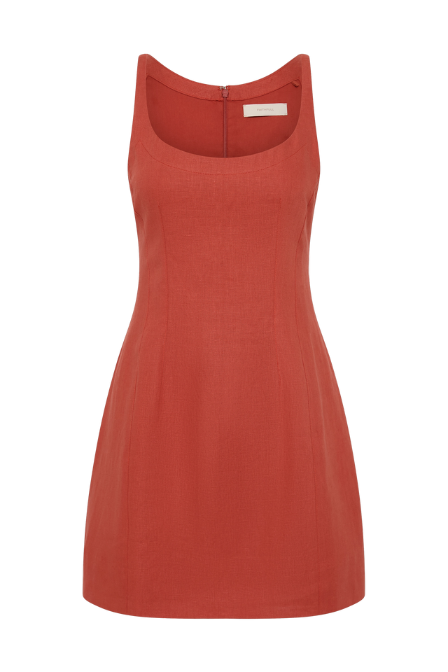 Sanne Mini Dress Dusty Tomato - Faithfull the Brand INT Sanne Mini Dress Dusty Tomato - Faithfull the Brand INT