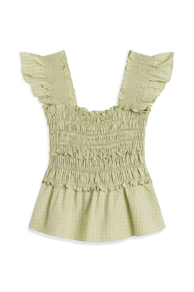 Dama Top Micro Check Pistachio