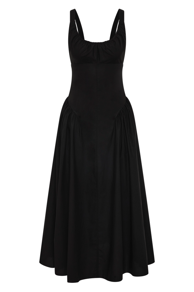 faithfull the brand black midi dress Faithfull The Brand Jamie Midi Dress
