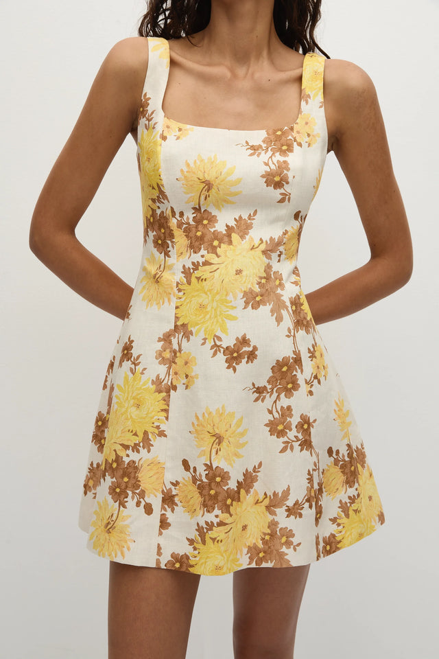 faithfull the brand floral mini dress Faithfull The Brand Womens Florence Floral Short Mini Dress Green XS