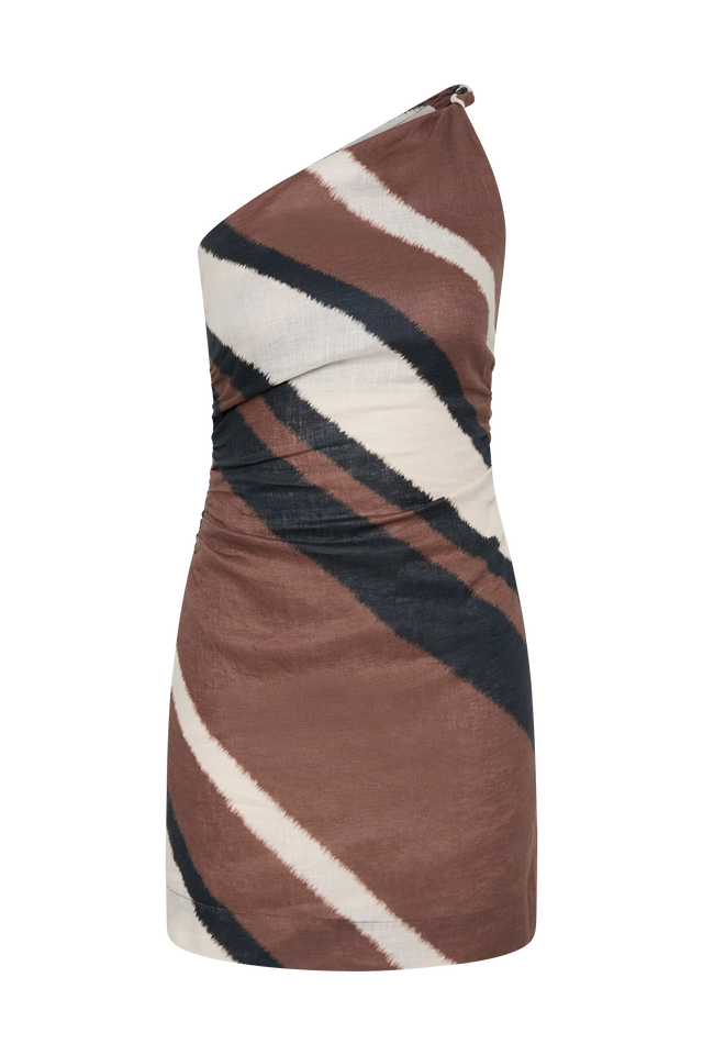 Marga Mini Dress Futura Stripe Chocolate