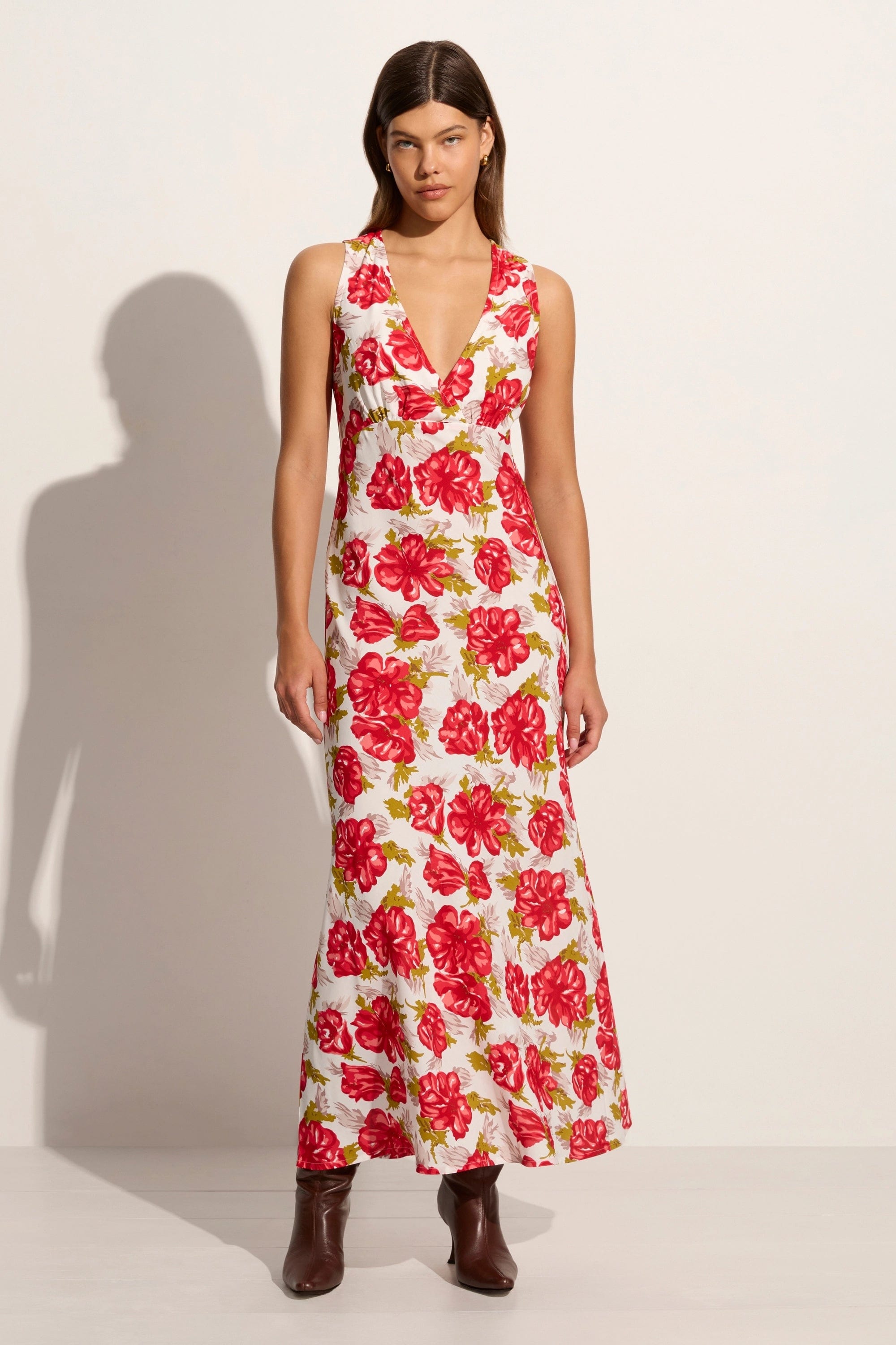 Acacia Maxi Dress Isadora Floral Red - Faithfull the Brand