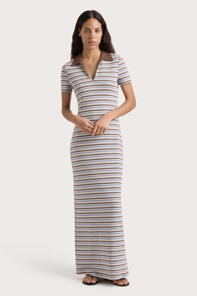 Tiesse Maxi Dress Blue Stripe